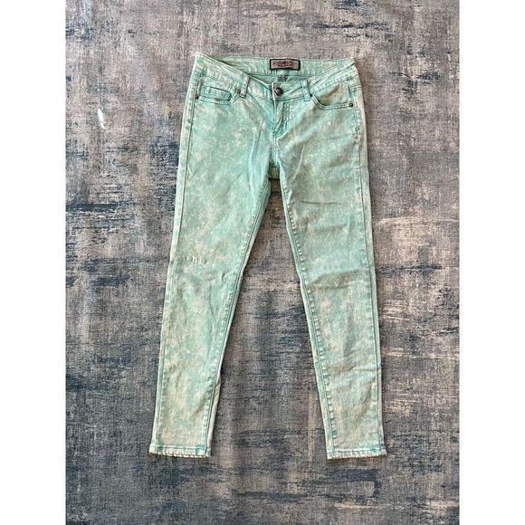 Iris Jeans Modern Vintage Light Teal Acid Wash Skinny Jeans Size 5 - Picture 2 of 9